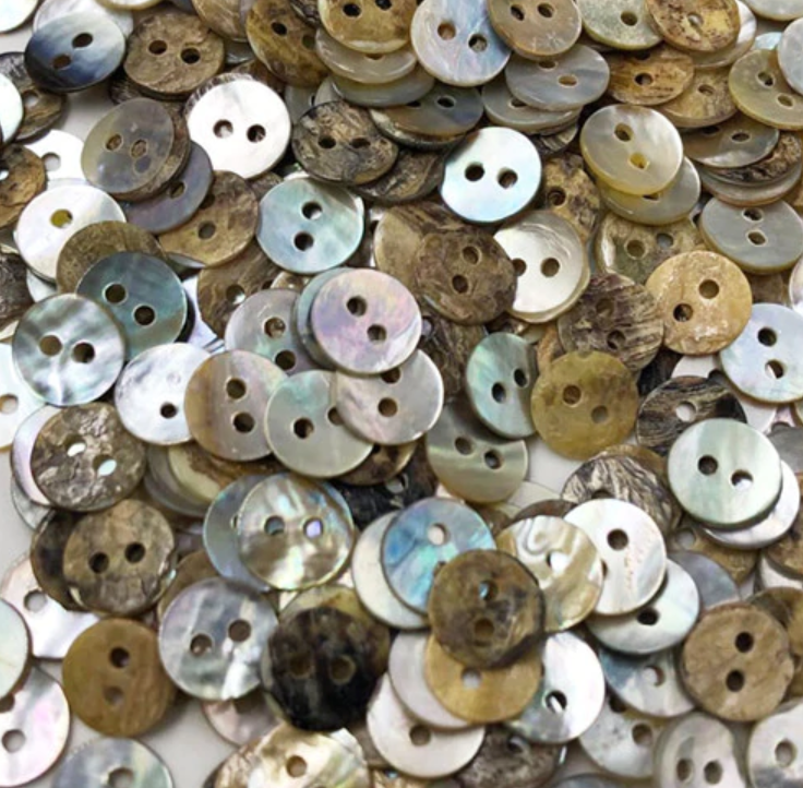 9mm Natural Mother of Pearl Button - each
