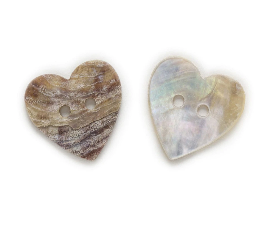 Heart Shell Button 15mm - each