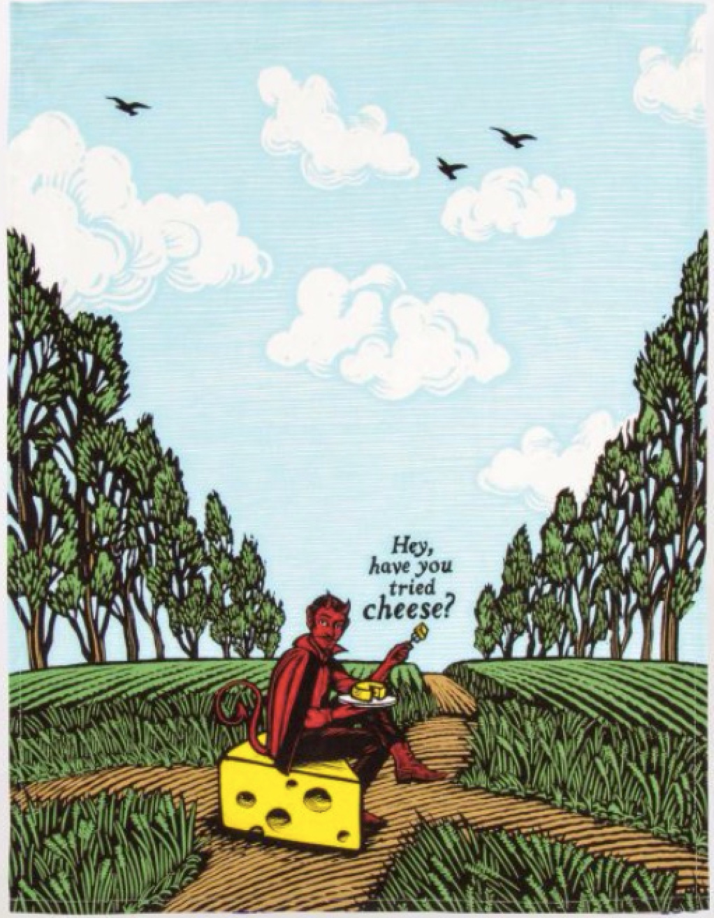 Hey, Have you tried CHEESE? Devil Tea Towel