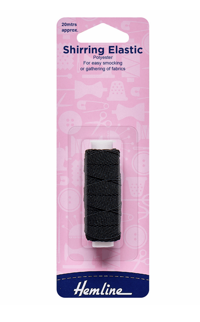 Shirring Elastic: Black - 20metres (0.75mm thick)