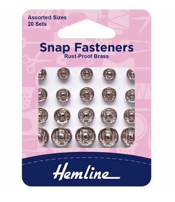 Sew On Snap Fasteners: Assorted - Nickel