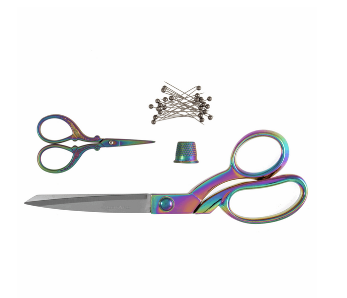 Rainbow 2 x Scissors Gift Set with Pins and Thimble