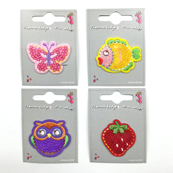 Sequinned Iron On Motif Strawberry 03 Red