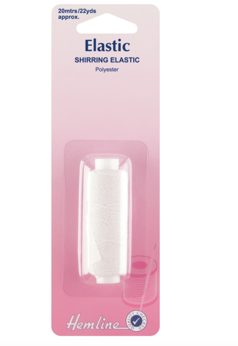 Shirring Elastic: White - 20metres (0.75mm thick)
