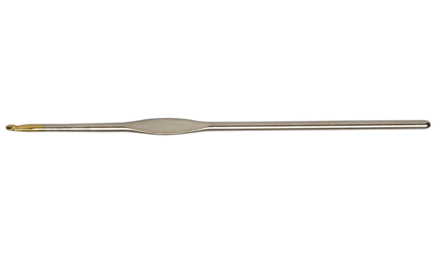 Single Ended Crochet Hook with Gold Tip: 0.50mm