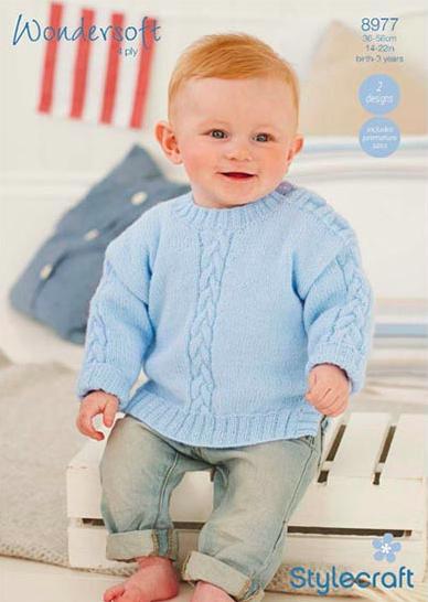 Stylecraft Pattern 8977 baby jumpers 4 ply