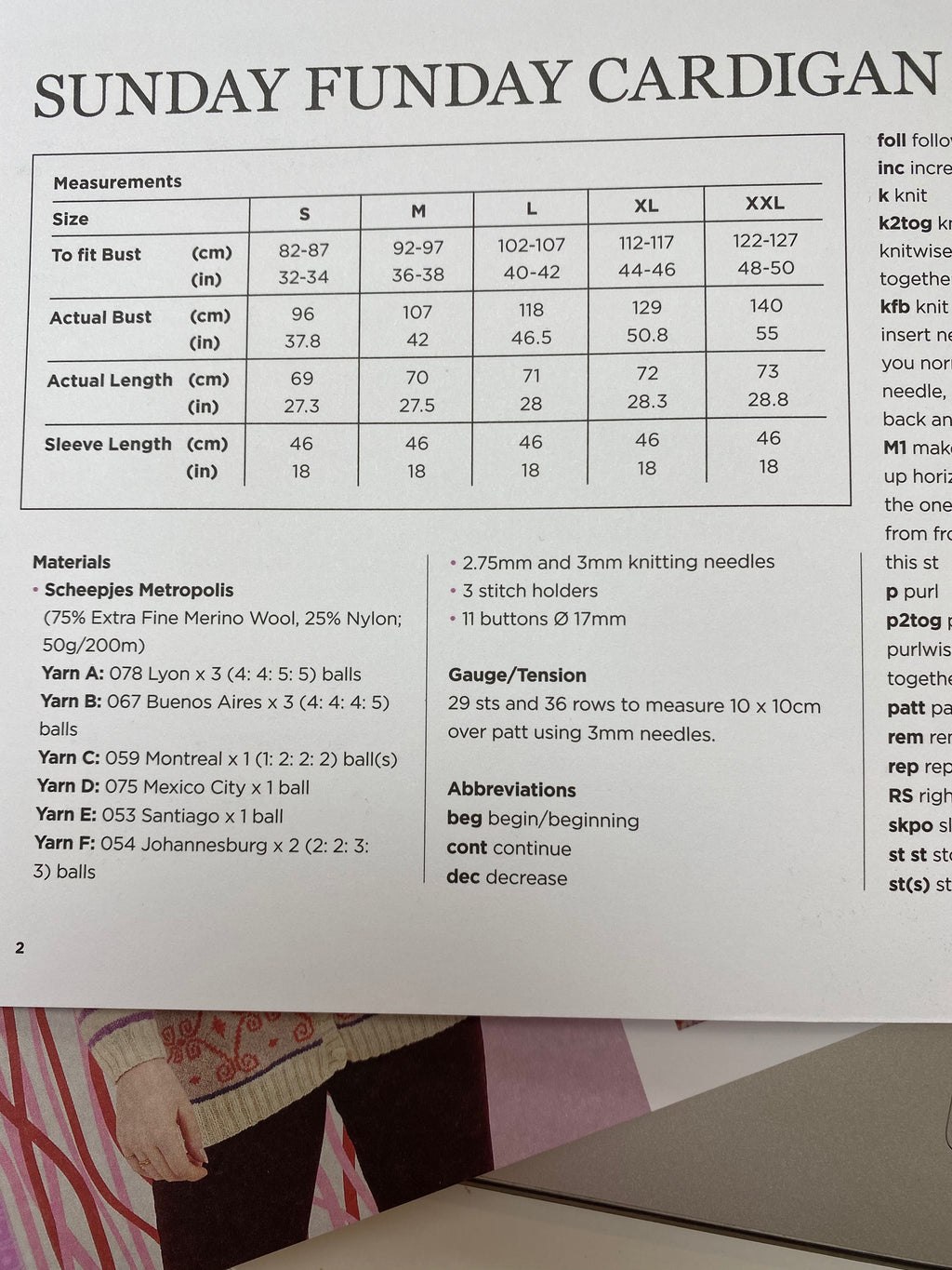 Sheepjes Metropolis Sunday Funday Cardigan Knitting Pattern