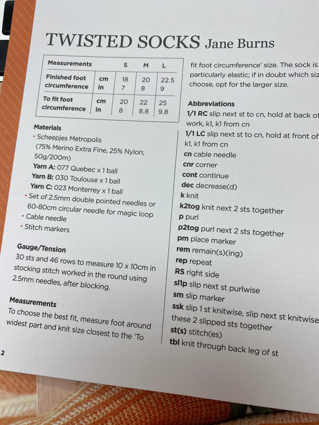 Sheepjes Metropolis Twisted Socks Knitting Pattern