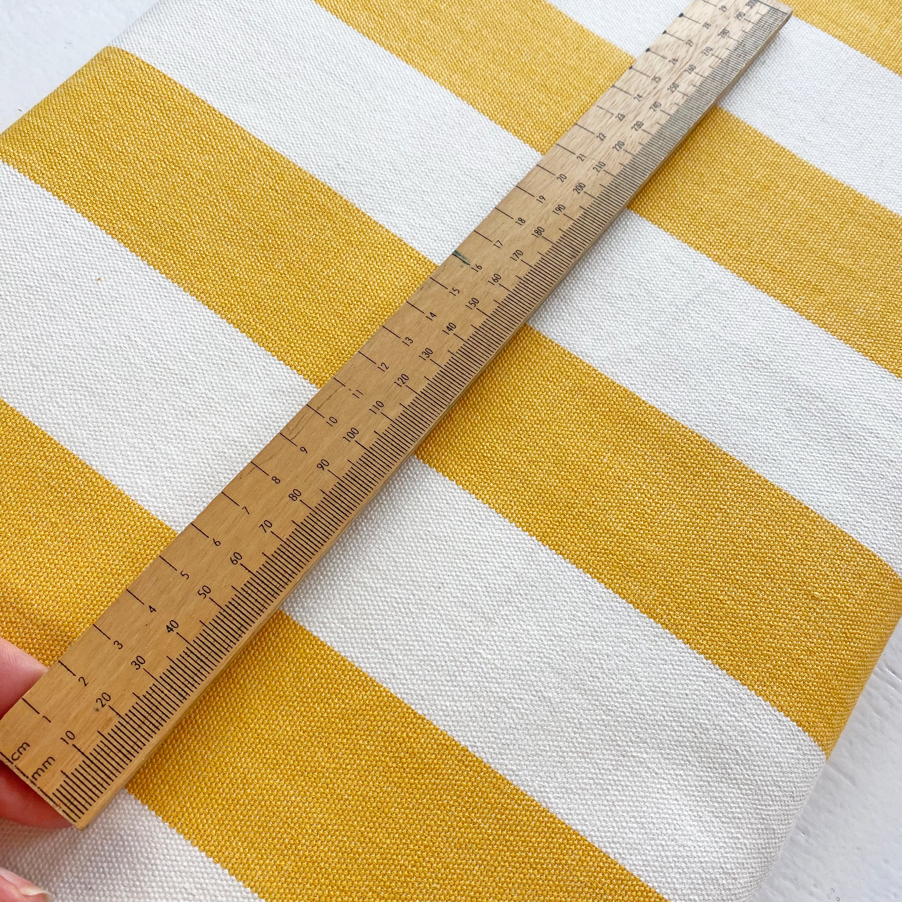 Striped Deckchair Canvas : Yellow & White Shot Put Stripe