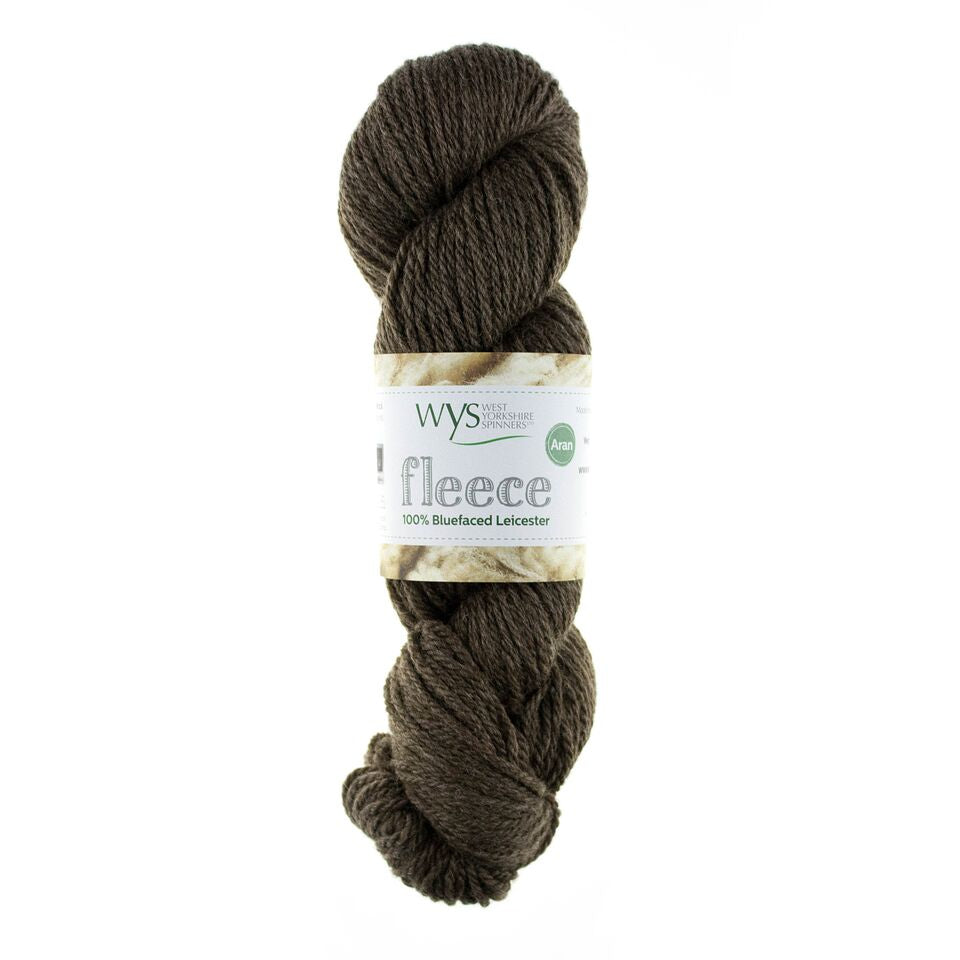 WYS Blue Faced Leicester Fleece Aran 100g Dark Brown 003