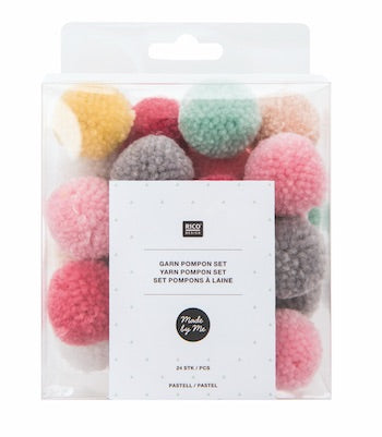 Yarn Pompom Set Pastel