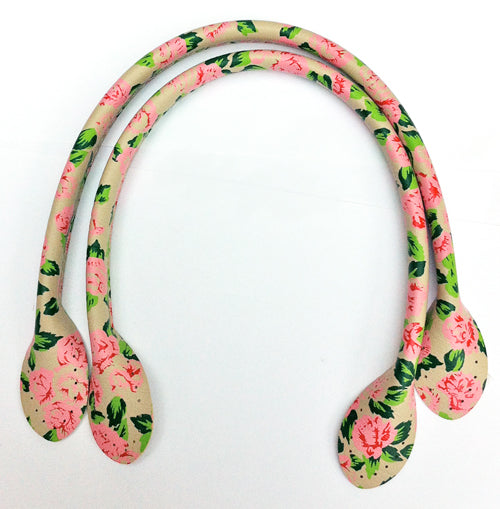 Beige Flower Bag Handles 30cm