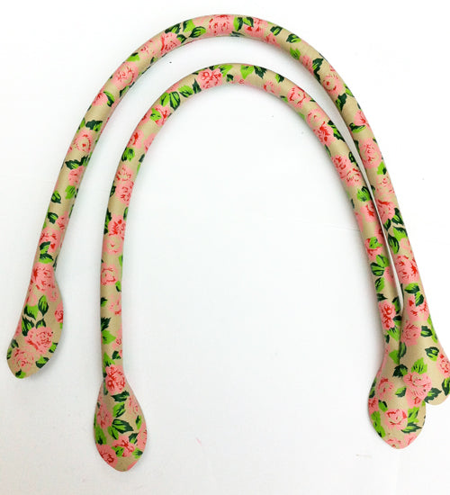 Beige Flower Bag Handles 40cm