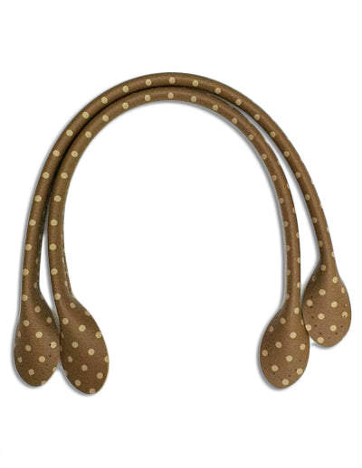 Beige polka dot bag handles 30cm