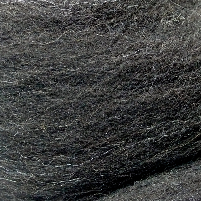 Black Jacob Wool Tops for Felting, Spinning & Giant Knitting 100g