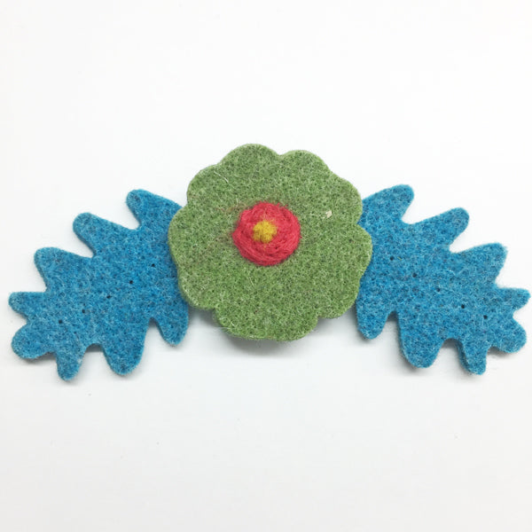 Large Wool Felt Flower 5cm Teal