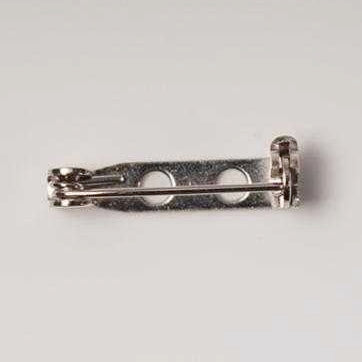 Brooch Back 25mm Silver Nickel Metal