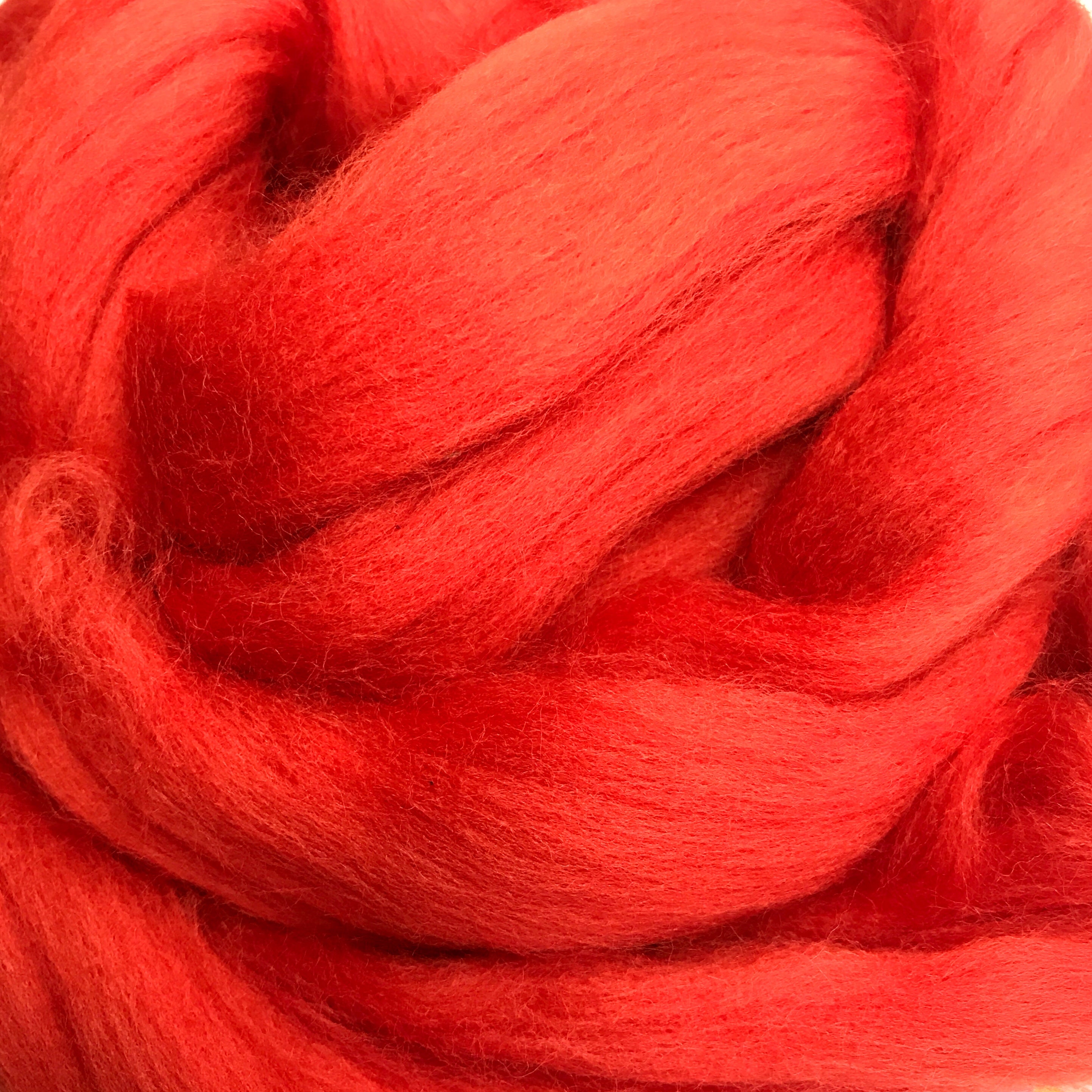 100g Burnt Orange Merino wool tops for Felting & Giant Knitting