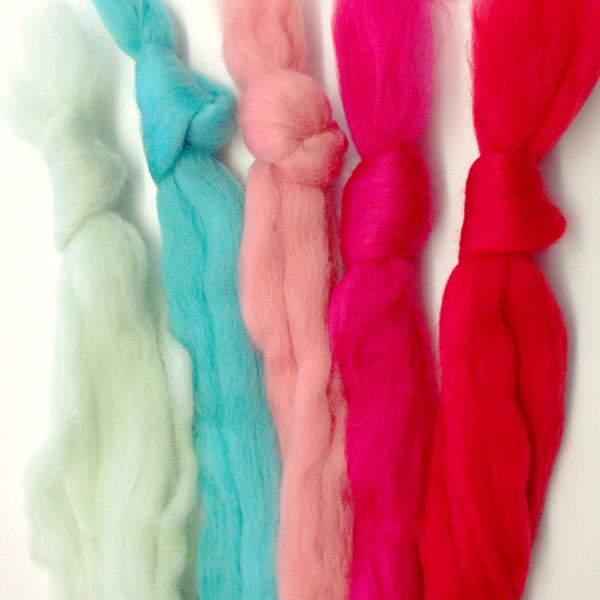 Floribundal Wonderment Merino Wool Tops Inspiration Pack for Felting & Spinning