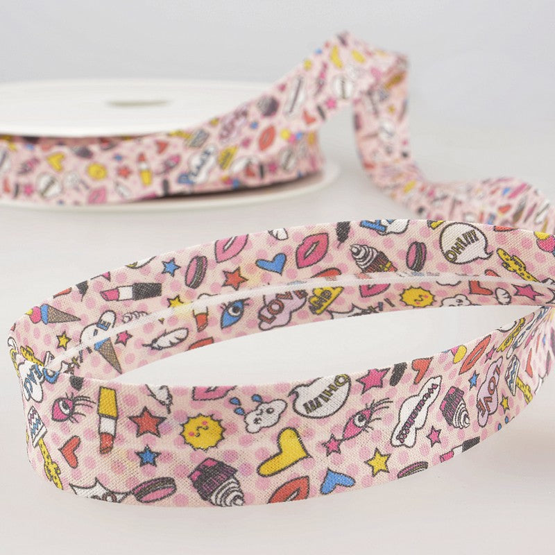 Pop Art Cartoon Bias 20mm : Pink
