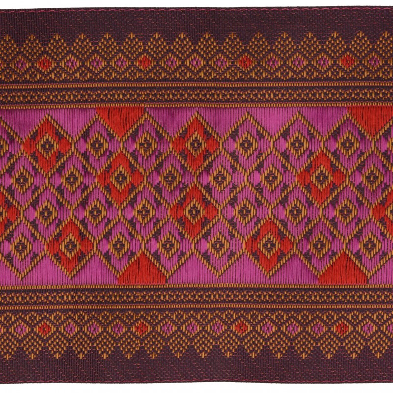 Wide Diamond Jacquard Trim 100mm 78 Fuschia