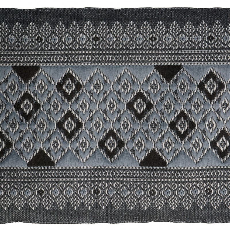 Wide Diamond Jacquard Trim 100mm 33 Grey