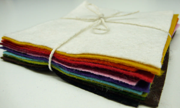 Mini Wool Felt Bundle 13 pieces ready made felt