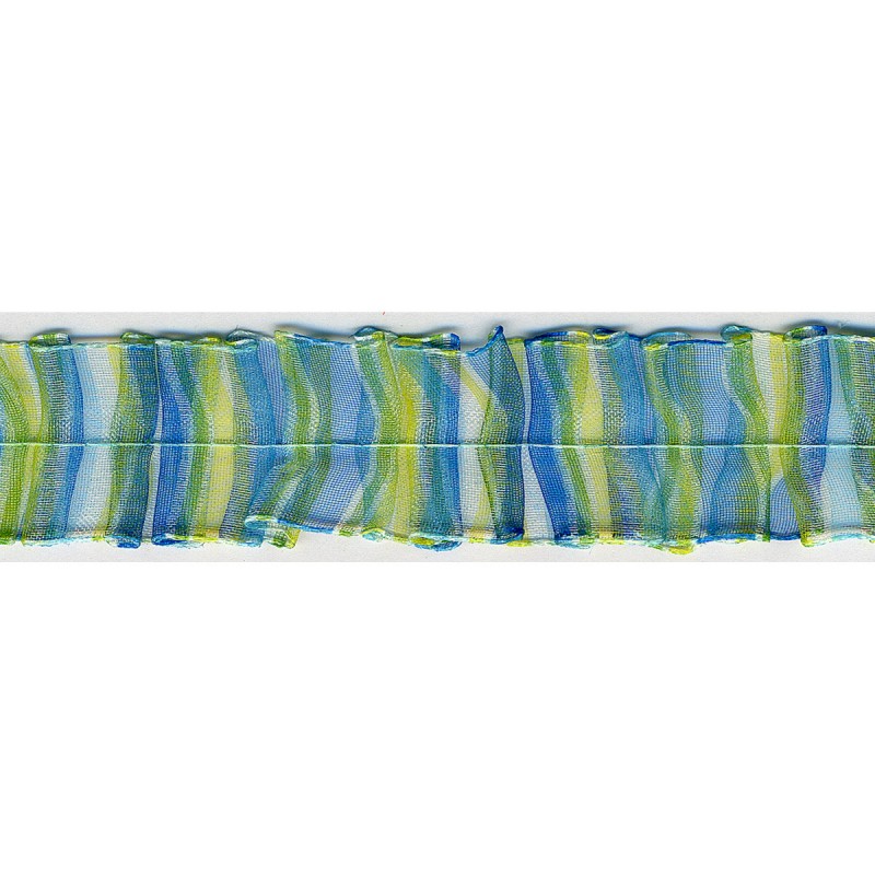 Pleated Voile Trim 05 Turquoise