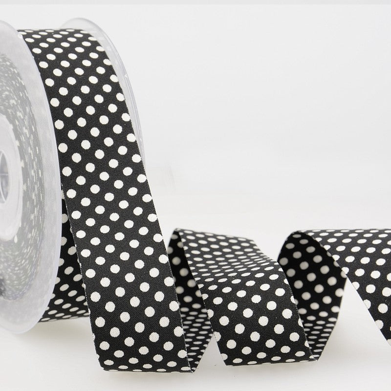 Dotty double sided Polka Dot Ribbon 25mm Black
