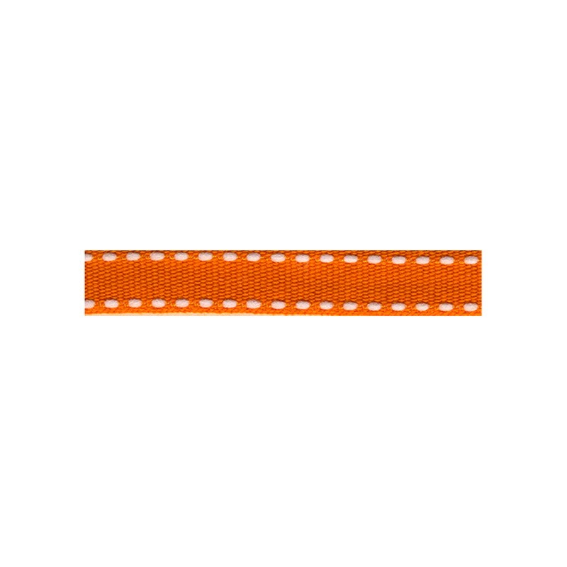 12mm Tiret ribbon 194 orange with white stitch