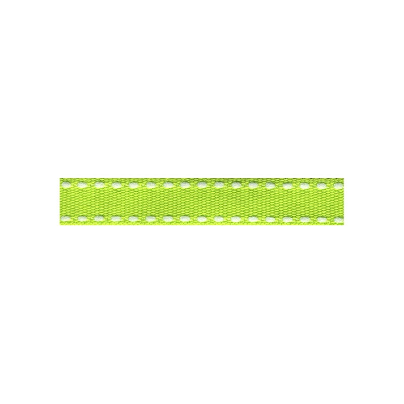 12mm Tiret ribbon 116 lime with white stitch