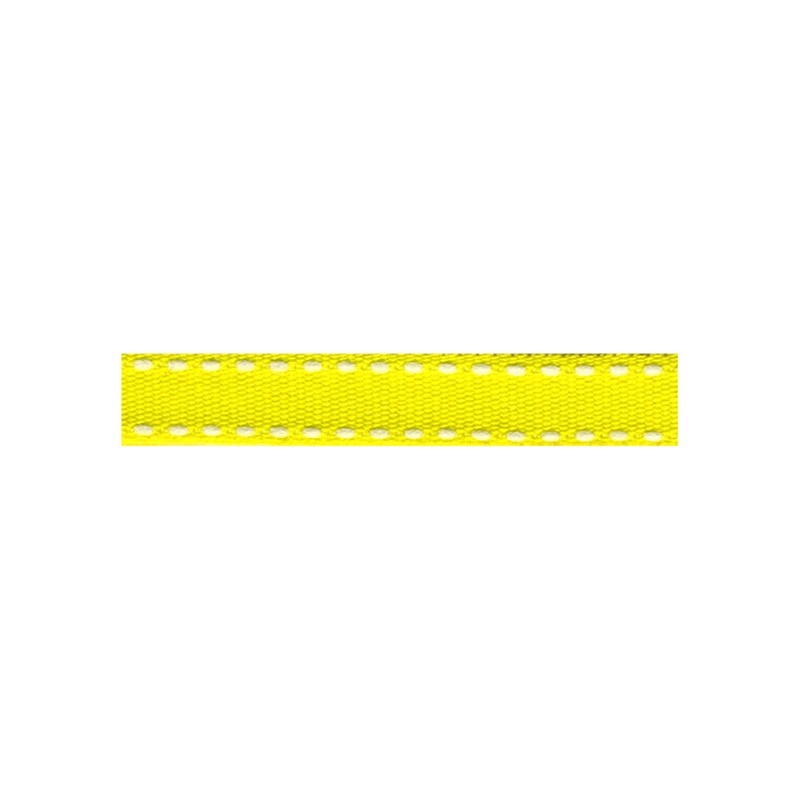 12mm Tiret ribbon 181 yellow with white stitch
