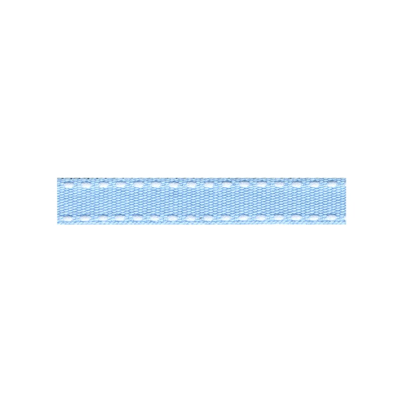 12mm Tiret ribbon 103 pale blue with white stitch
