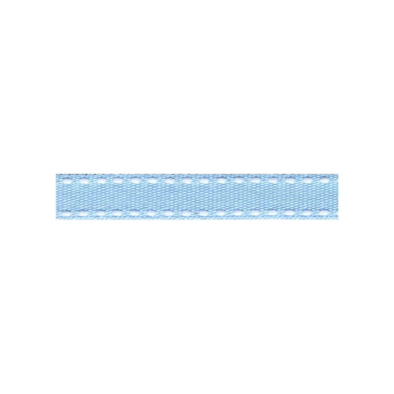 12mm Tiret ribbon 103 pale blue with white stitch