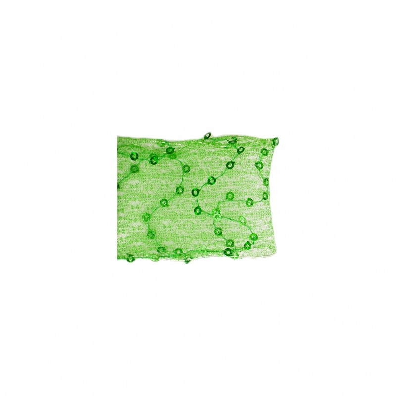 Sheer Sequinned Ribbon 38mm Green