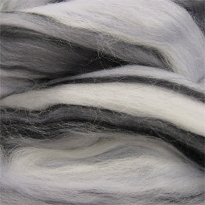 Silver Zebra House Blend wool tops for felting 100g