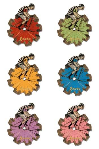 Six Sajou thread cards Évreux model - S A J O U cyclists