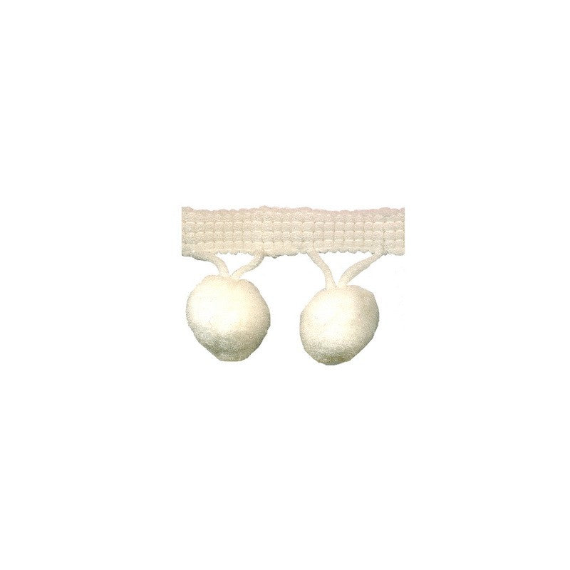 Cream Pompom Trim 25mm inc trim Ecru 51