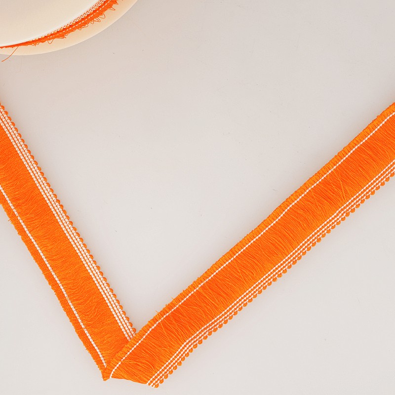Simple Fringe Trimming 25mm : Tangerine