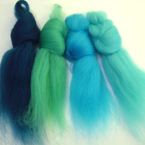Tropical Waters Merino Wool Tops Inspiration Pack for Felting & Spinning