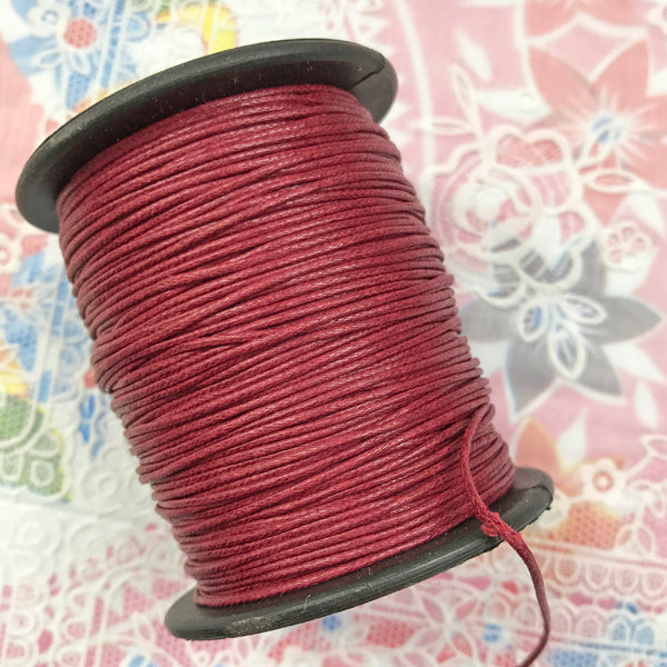 Waxed Cotton 1mm 071 Burgundy  per metre