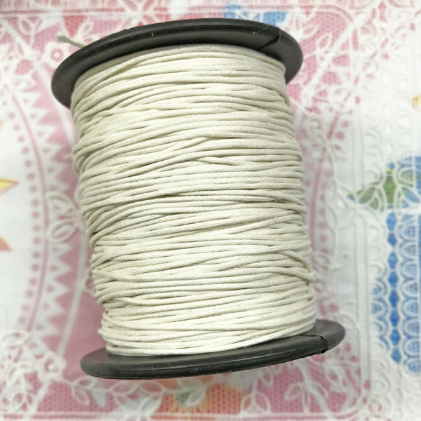 Waxed Cotton 1mm 001 White per metre